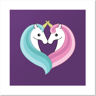 Unicorn heart Posters and Art